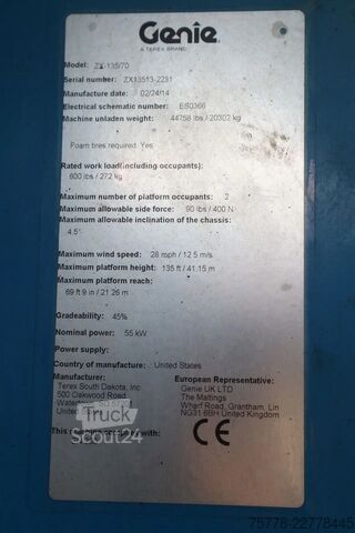 Schaarlift Genie ZX-135/70 | 43 METER | 272 KG