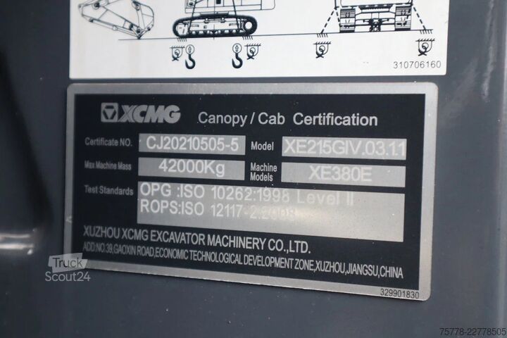 Escavadora de rastos XCMG XE380E | CE | HAMMER SHEAR | CUMMINS STAGE V | ...
