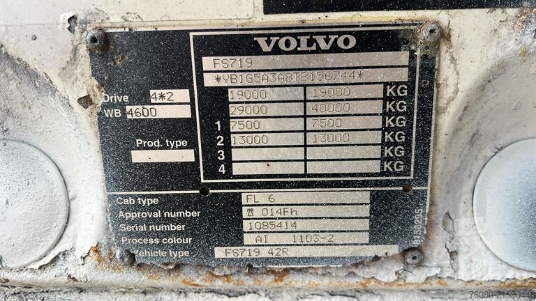 Самосвал с краном Volvo FS 7-19 (MANUAL PUMP / POMPE MANUELLE / LAMES /...