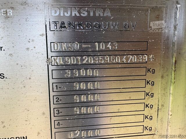 Rezervoar Dijkstra DRVO 12 27 37500 Ltr / Chemie / ADR L4BH FL-AT ...