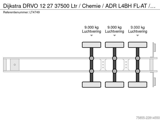 Rezervoar Dijkstra DRVO 12 27 37500 Ltr / Chemie / ADR L4BH FL-AT ...