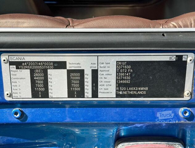 Standaard trekker SCANIA R520 V8 EURO 6 KING FULL AIR RETARDER PARK AIRCO