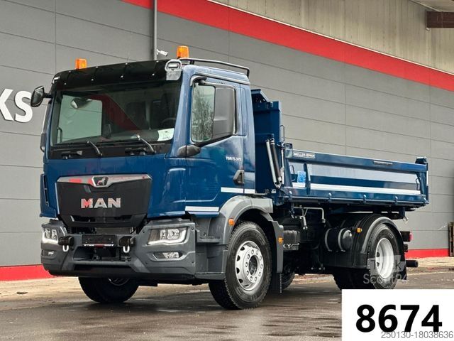 Üç taraflı damperli kamyon MAN TGM 15.320 4x2 Blatt-Luft Meiller-Aufbau +NEU+