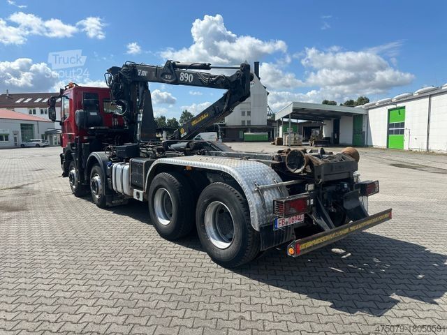 Abrollkipper IVECO AD340X480 / Kran Jonserd 890