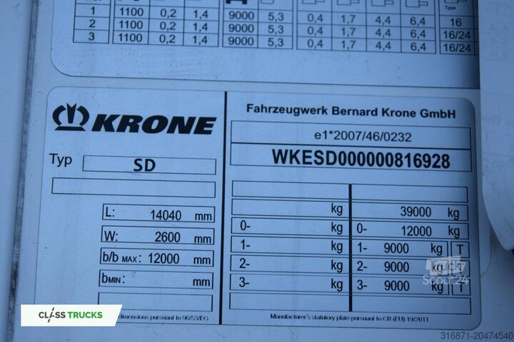 Reefer semitrailer KRONE SDR 2Deck FP60 SLXi 300 Lifting Axle
