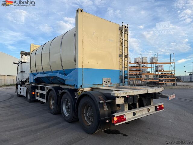 Tankoplegger Feldbinder Lebensmittel Tank Container 26500 L | 2 Kammern | Heizung | 20 ft | Edelstahl |