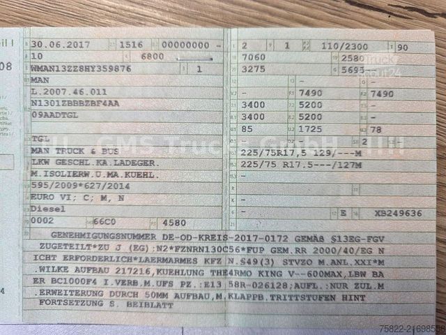 Furgoneta frigorífica MAN TGL 7.150 / Termo King FRIGO COOL / 5m Koffer