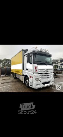 Camion cu platformă și prelată MERCEDES-BENZ 1845 Pritsche Plane