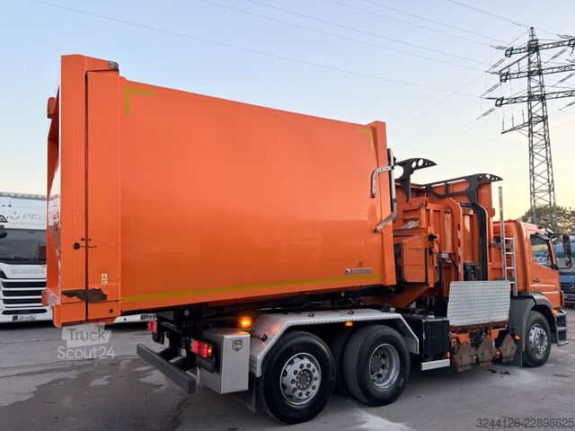 Roll-off-kippi kuorma-auto MERCEDES-BENZ Axor2629L Faun MSTS PACKER3/+Absetzbehälter/Müll