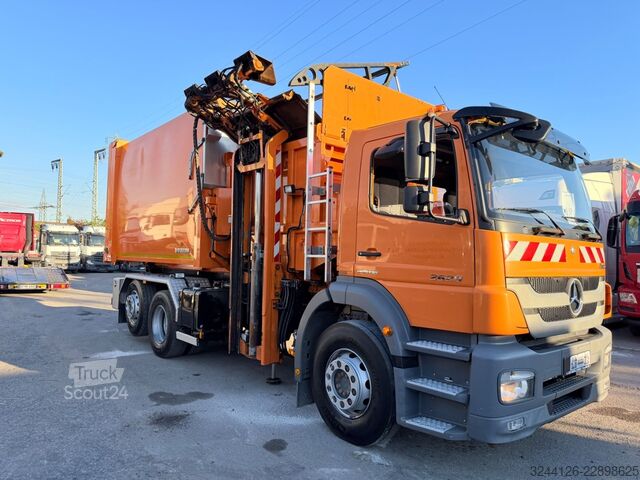 Roll-off-kippi kuorma-auto MERCEDES-BENZ Axor2629L Faun MSTS PACKER3/+Absetzbehälter/Müll