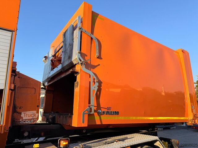 Roll-off-kippi kuorma-auto MERCEDES-BENZ Axor2629L Faun MSTS PACKER3/+Absetzbehälter/Müll
