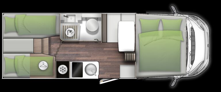 Alkoof camper FORSTER A 699 EB, Winterpaket, 5 Sitz-&Schlafplätze