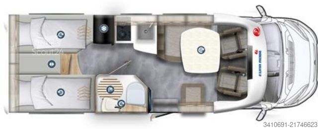 Semi-integrated camper EURAMOBIL Profila T 695 EB verfügbar ab ca.05.2026!