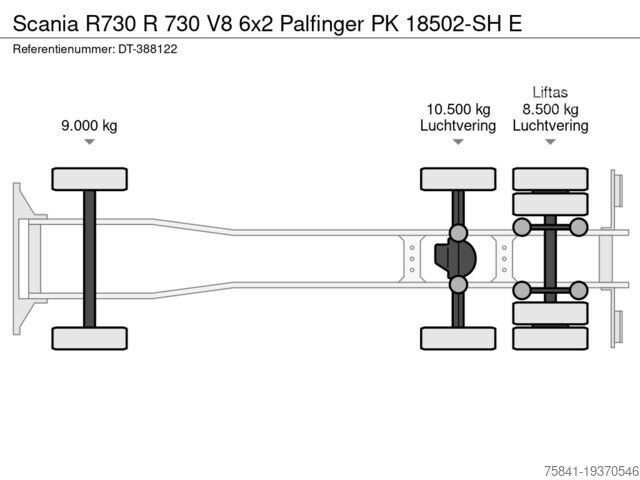 Krano sunkvežimis Scania R730 R 730 V8 6x2 Palfinger PK 18502-SH E