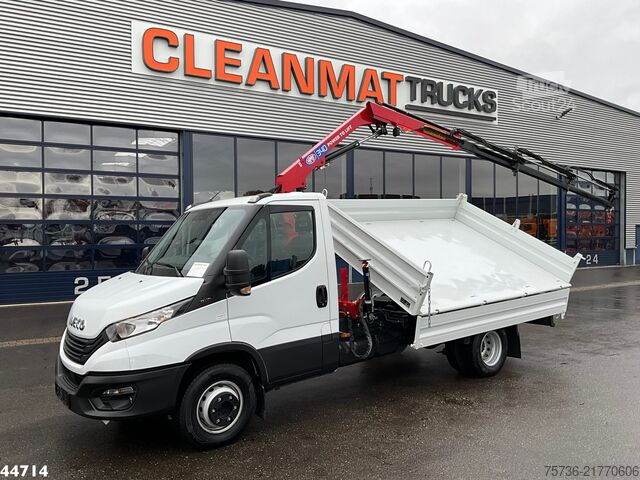 3 oldalú billenő Iveco Daily 72C18 HMF laadkraan 3,4 Tonmeter laadkraa...