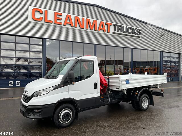 3 oldalú billenő Iveco Daily 72C18 HMF laadkraan 3,4 Tonmeter laadkraa...