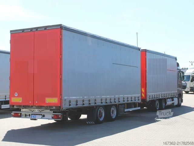 LKW mit Pritsche & Plane MERCEDES-BENZ Actros 2542, EURO 6, 6X2, TRANSIT SET + HIPOCAR