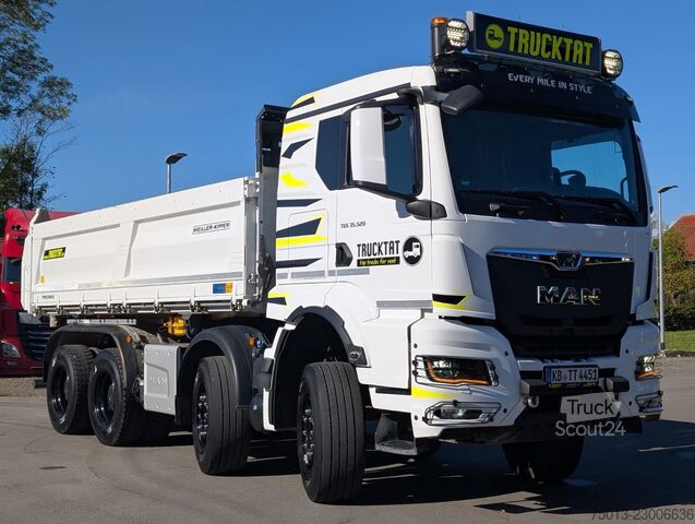 Camion-benne tricar MAN TGS 35.520 8x4, 1 Liege, MEILLER Bordmatic,MIETE