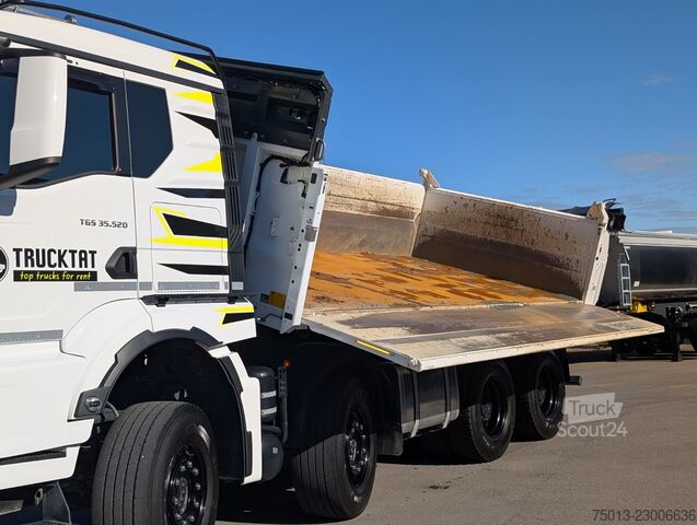 Camion-benne tricar MAN TGS 35.520 8x4, 1 Liege, MEILLER Bordmatic,MIETE