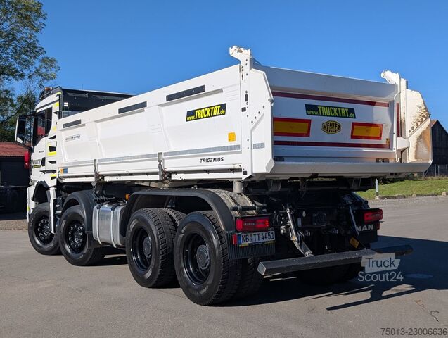 Camion-benne tricar MAN TGS 35.520 8x4, 1 Liege, MEILLER Bordmatic,MIETE