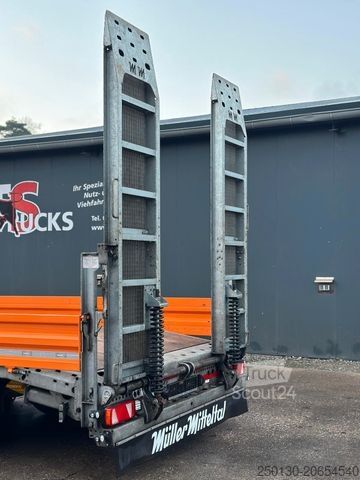 Žemagrindė platforma priekaba MÜLLER-MITTELTAL TA 14,4 Tieflader Tandem Zwillingsbereift
