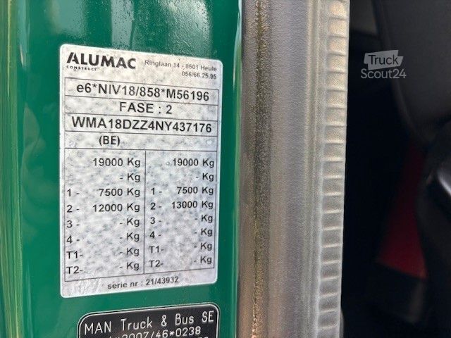 LKW mit Pritsche & Plane MAN TGM 18.290BL-SCHIEBEPLANEN/EDSCHA DACH/LBW 2TON