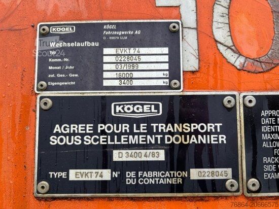 Прицеп с обменяемым шасси KöGEL KüHLWECHSELPRITSCHE, DOPPELSTOCK, CARRIER