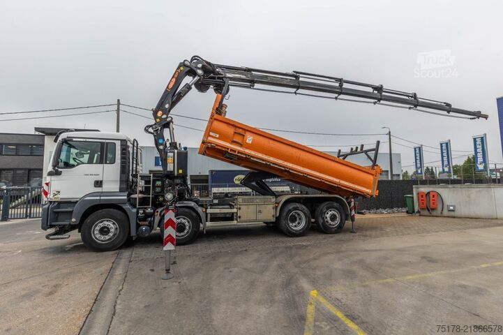 Camion-benne avec grue MAN TGS 35.400 BL -8x4H-6+ PM 38.5 SP-LC/7x