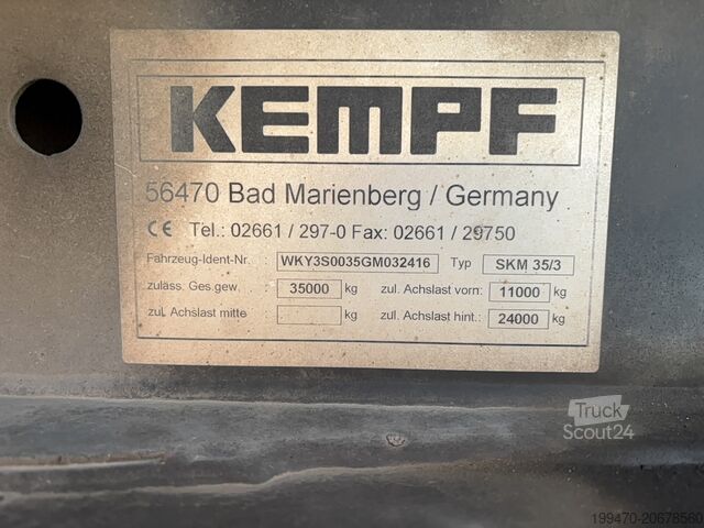 Kipper aanhanger Kempf 3-axle aluminium tipper semi-trailer