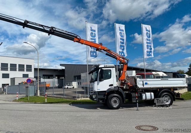 Trójstronna wywrotka MERCEDES-BENZ 1835 Kipper/Meiller/Atlas 135/Funk/74 tkm/Top