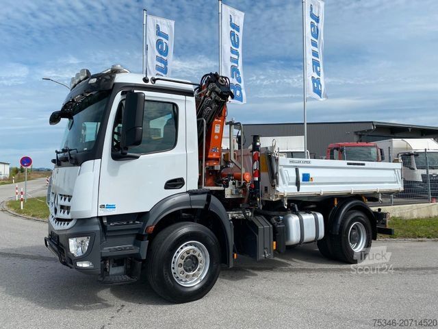 Trójstronna wywrotka MERCEDES-BENZ 1835 Kipper/Meiller/Atlas 135/Funk/74 tkm/Top