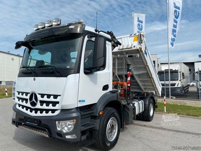 Trójstronna wywrotka MERCEDES-BENZ 1835 Kipper/Meiller/Atlas 135/Funk/74 tkm/Top