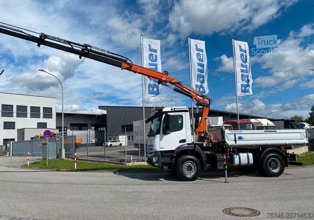 Żuraw samochodowy MERCEDES-BENZ 1835 Kipper/Meiller/Atlas 135/Funk/74 tkm/Top