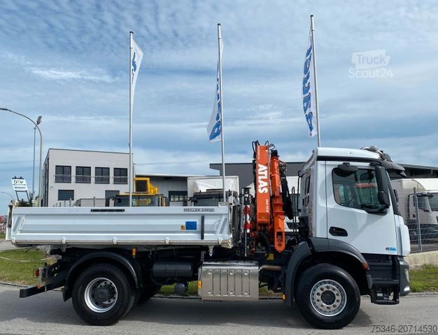 Żuraw samochodowy MERCEDES-BENZ 1835 Kipper/Meiller/Atlas 135/Funk/74 tkm/Top