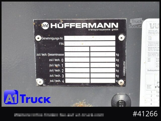 Reboque roll off HUEFFERMANN HSA 1870, Luft, Schlitten, Scheibenbremsen,
