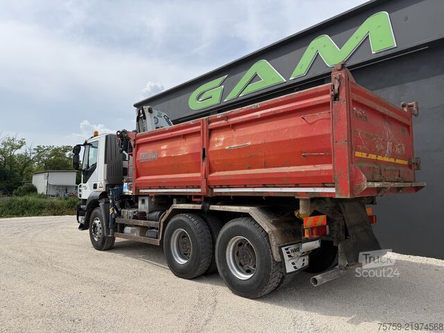 Camión volquete Iveco Trakker 380T45 Kipper + Kran CORMACH 6x4