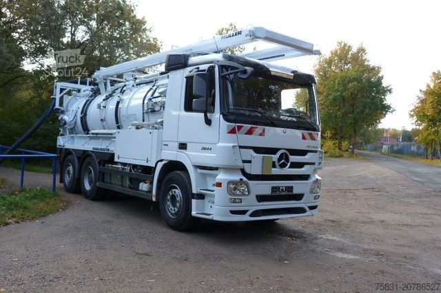 Vakuuminė cisterna sunkvežimis MERCEDES-BENZ Actros 2844 6x2 Müller 10m³ Canalmaster WRG