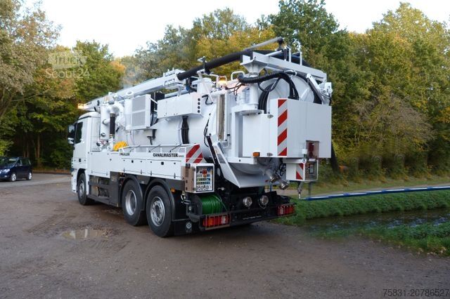 Vakuuminė cisterna sunkvežimis MERCEDES-BENZ Actros 2844 6x2 Müller 10m³ Canalmaster WRG