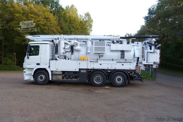 Vakuuminė cisterna sunkvežimis MERCEDES-BENZ Actros 2844 6x2 Müller 10m³ Canalmaster WRG