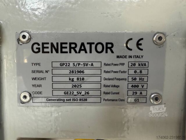 Perkins 404J-22G - 22 kVA - Stage V ģeneratoru komplekts - DPX-19906 Perkins 404J-22G - 22 kVA - Stage V Genset - DPX-19906