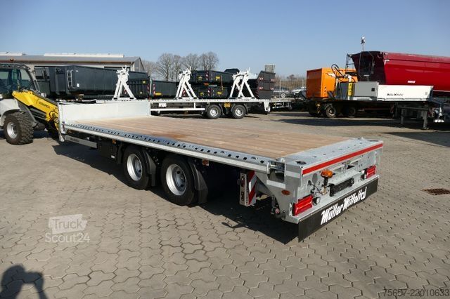 Remorcă cu platformă joasă MÜLLER-MITTELTAL 11,9 to. Plateau, Luft, 3 m. Cont.- Verriegelung