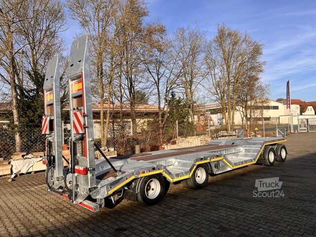 Remorque porte-engins surbaissée Möslein T 4 VB H1 R  neuer 4 Achs Tieflader + Radmulden