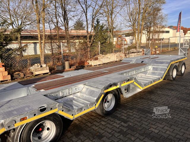 Remorque porte-engins surbaissée Möslein T 4 VB H1 R  neuer 4 Achs Tieflader + Radmulden
