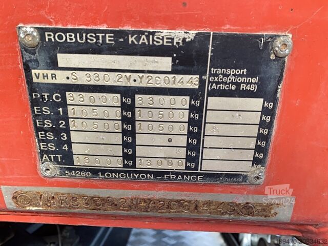 Remorque benne ROBUSTE KAISER S3302V Steel Trailer