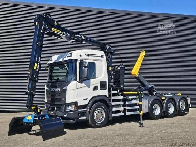 Sistema a braccio con gancio Scania G460 8x4*4 XT / PALFINGER EPSILON Q200 KRAAN + ...