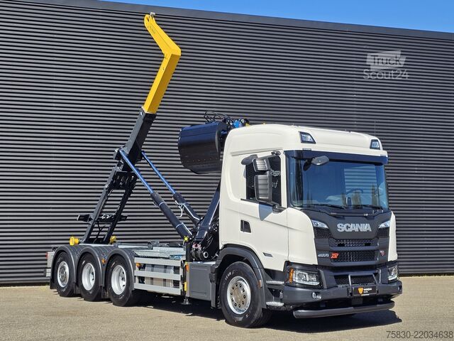 Sistema a braccio con gancio Scania G460 8x4*4 XT / PALFINGER EPSILON Q200 KRAAN + ...