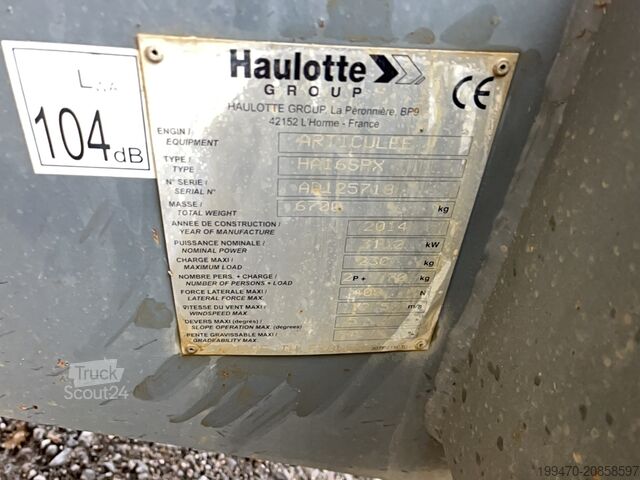 Knikarm werkplatform Haulotte Ha 16 Spx (16m)