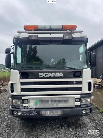 Tovornjak z žerjavom Scania P124 Tridem Hooklift & Crane Truck – Hooklift Cont