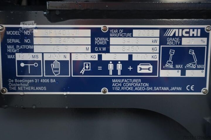 Plate-forme télescopique Aichi SP14D1JM Valid Inspection, *Guarantee! Diesel, 4x4