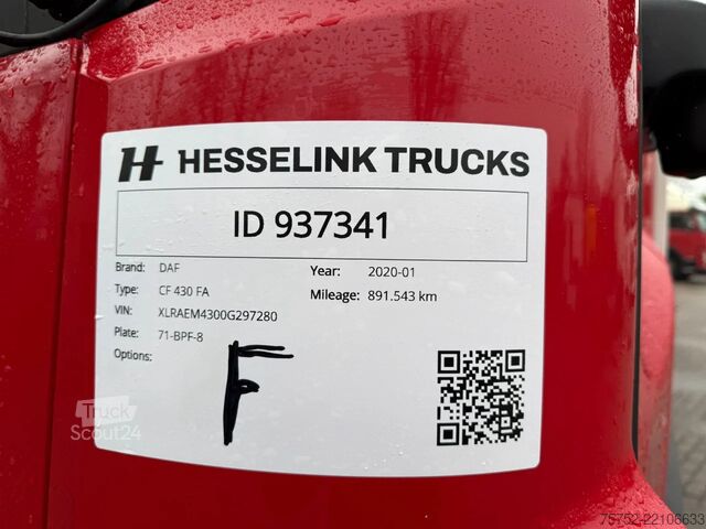 Transport refrigerat/congelat DAF CF 430 13L Frigo AHK Mitsubishi -35 D+E Flowers...